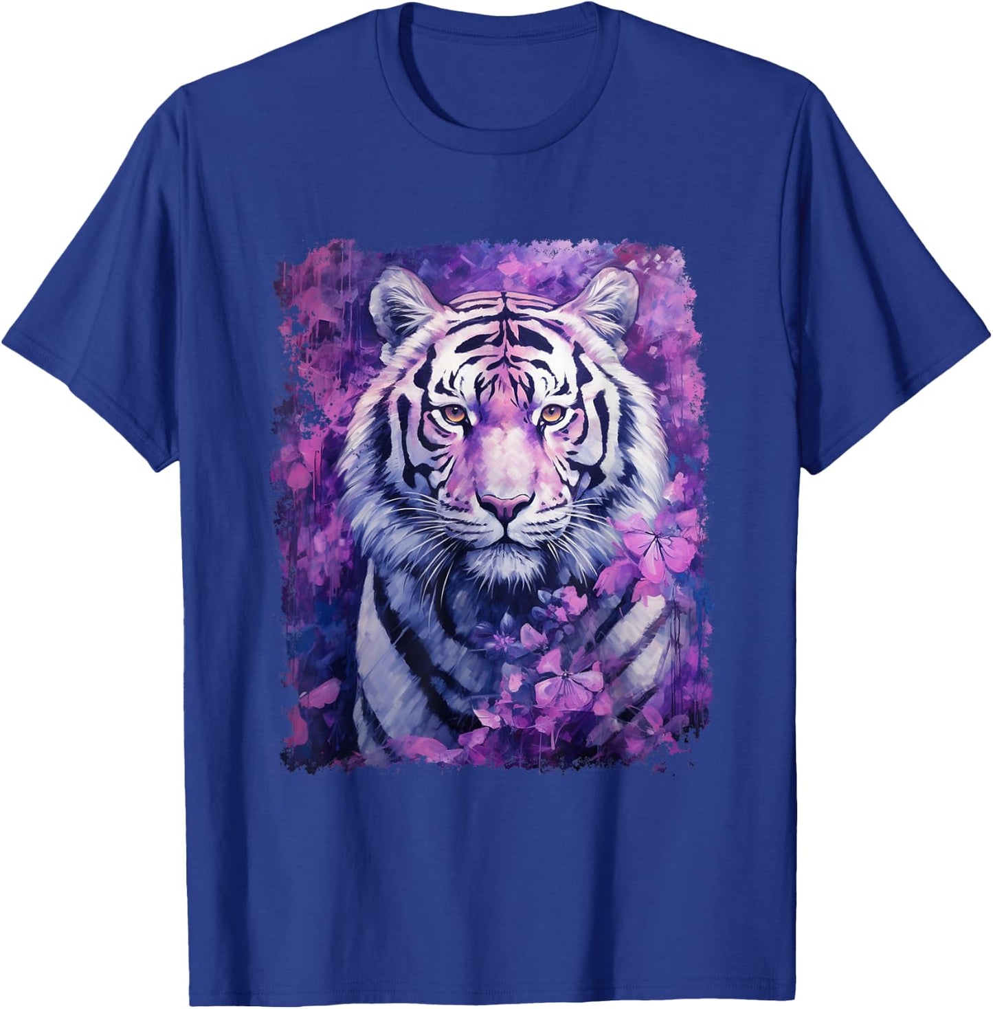 Pop Art Vintage Zoo Animal Tiger Purple T-Shirt - T-Shirt | Royal