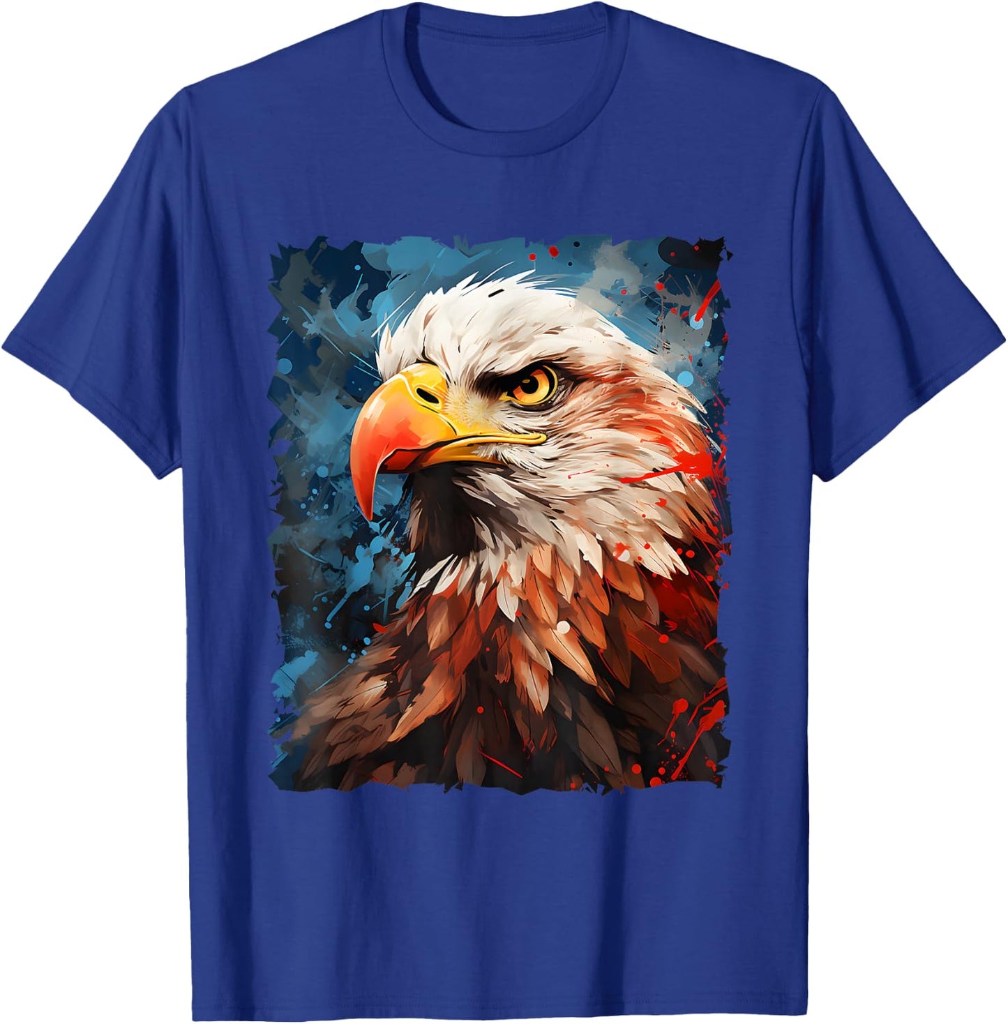 USA Colors Bald Eagle Patriotic 4th July American Bird T-Shirt - T-Shirt | Royal