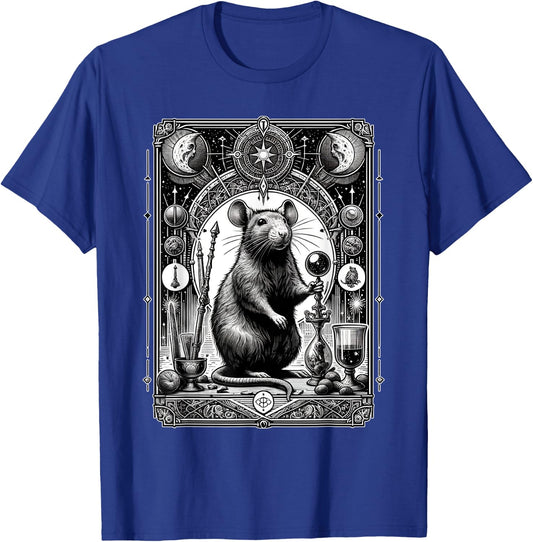 Black and White Rat Tarot Card Distressed Rats Lover Animals T-Shirt - T-Shirt | Royal
