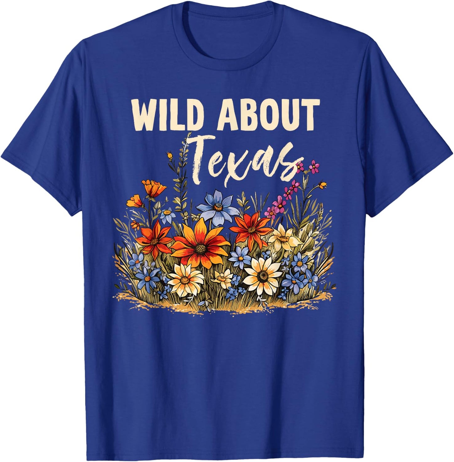 Wildflower Fields Wildflowers Bluebonnet Texas Spring T-Shirt - T-Shirt | Royal