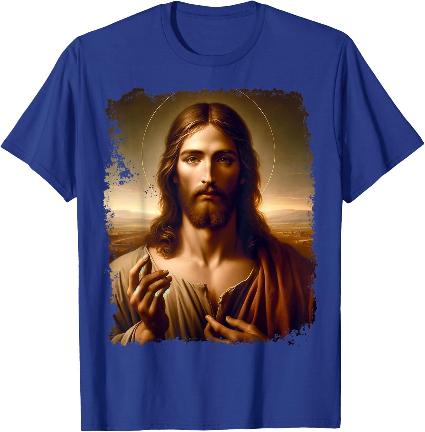 Renaissance Jesus Christ Spiritual Leader Portrait Art T-Shirt - T-Shirt | Royal