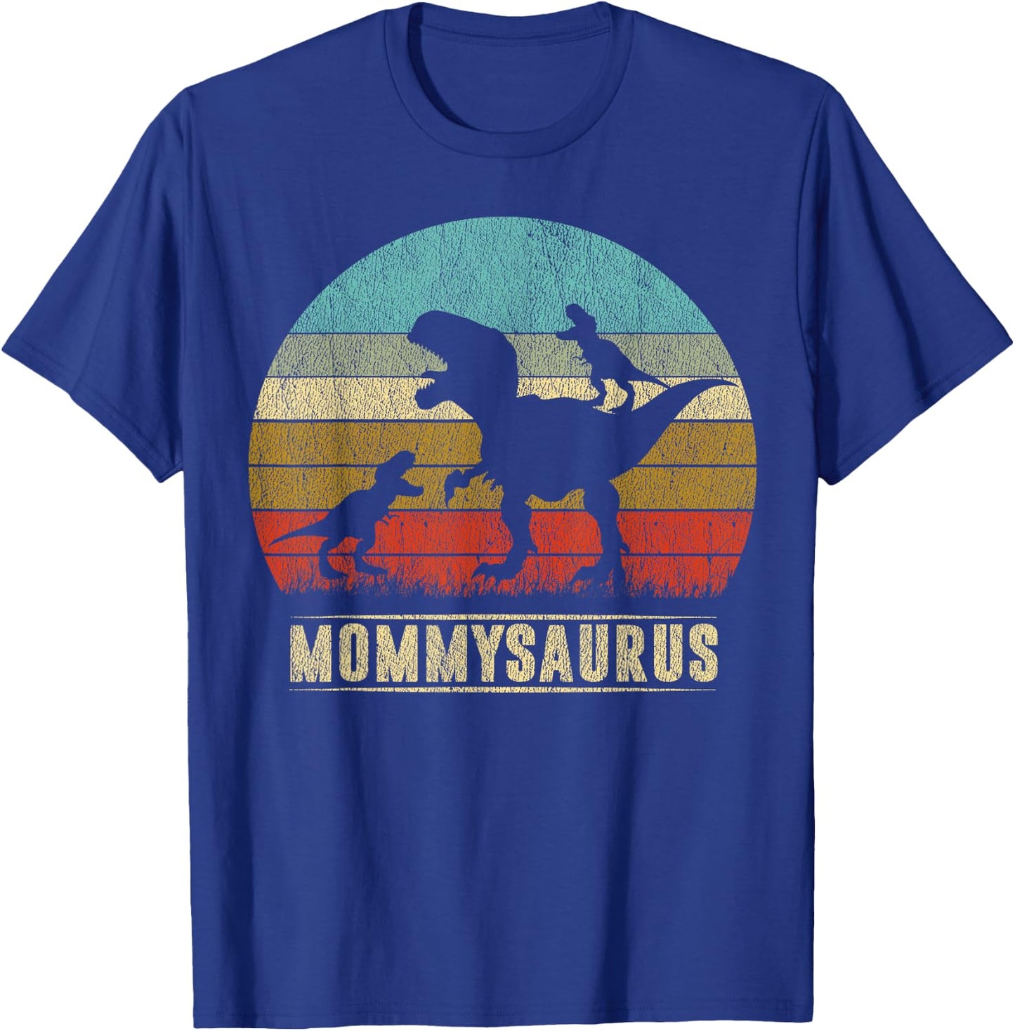 Mommy Dinosaur Mommysaurus 2 Two kids Matching Family T-Shirt - T-Shirt | Royal