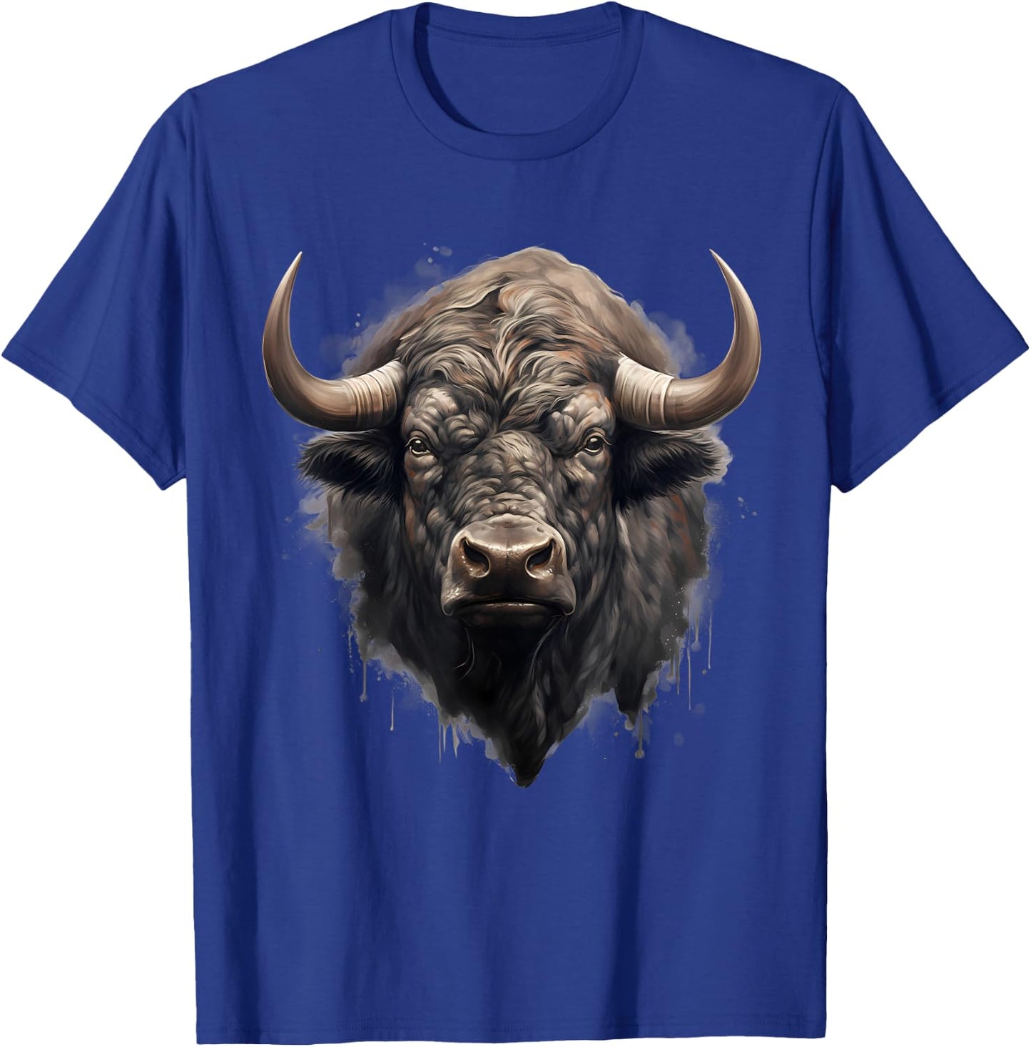 Buffalo Nature Drawing Bison Animal Print Portrait Artwork T-Shirt - T-Shirt | Royal