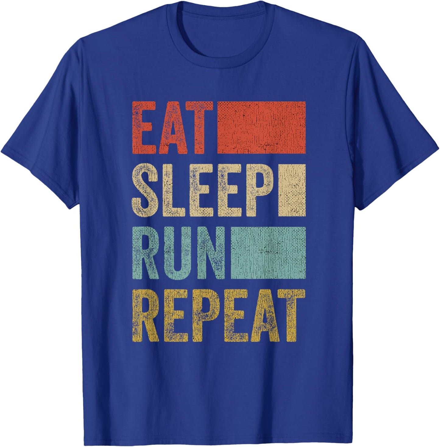 Retro Runner Outfit Eat Sleep Run Repeat Funny Running T-Shirt - T-Shirt | Royal