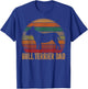 Retro Bull Terrier Dad Bully Daddy Dog Owner Pet Father T-Shirt - T-Shirt | Royal
