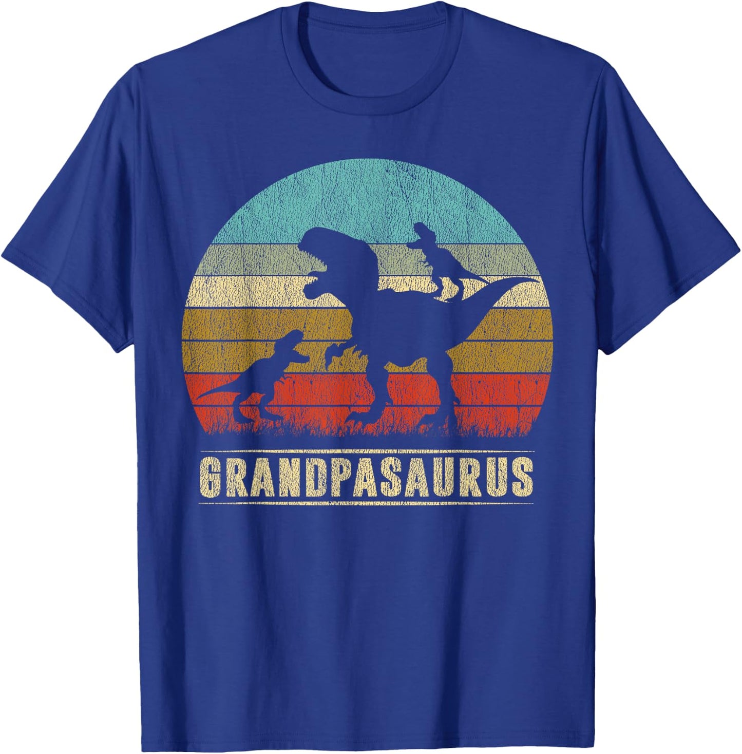 Grandpa Dinosaur Grandpasaurus 2 Two kids Father's Day T-Shirt - T-Shirt | Royal