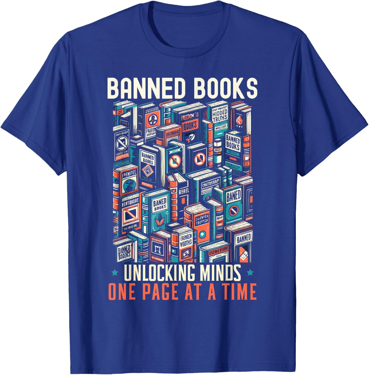 Read Banned Books Bookworm Book Lover Reading Literature T-Shirt - T-Shirt | Royal