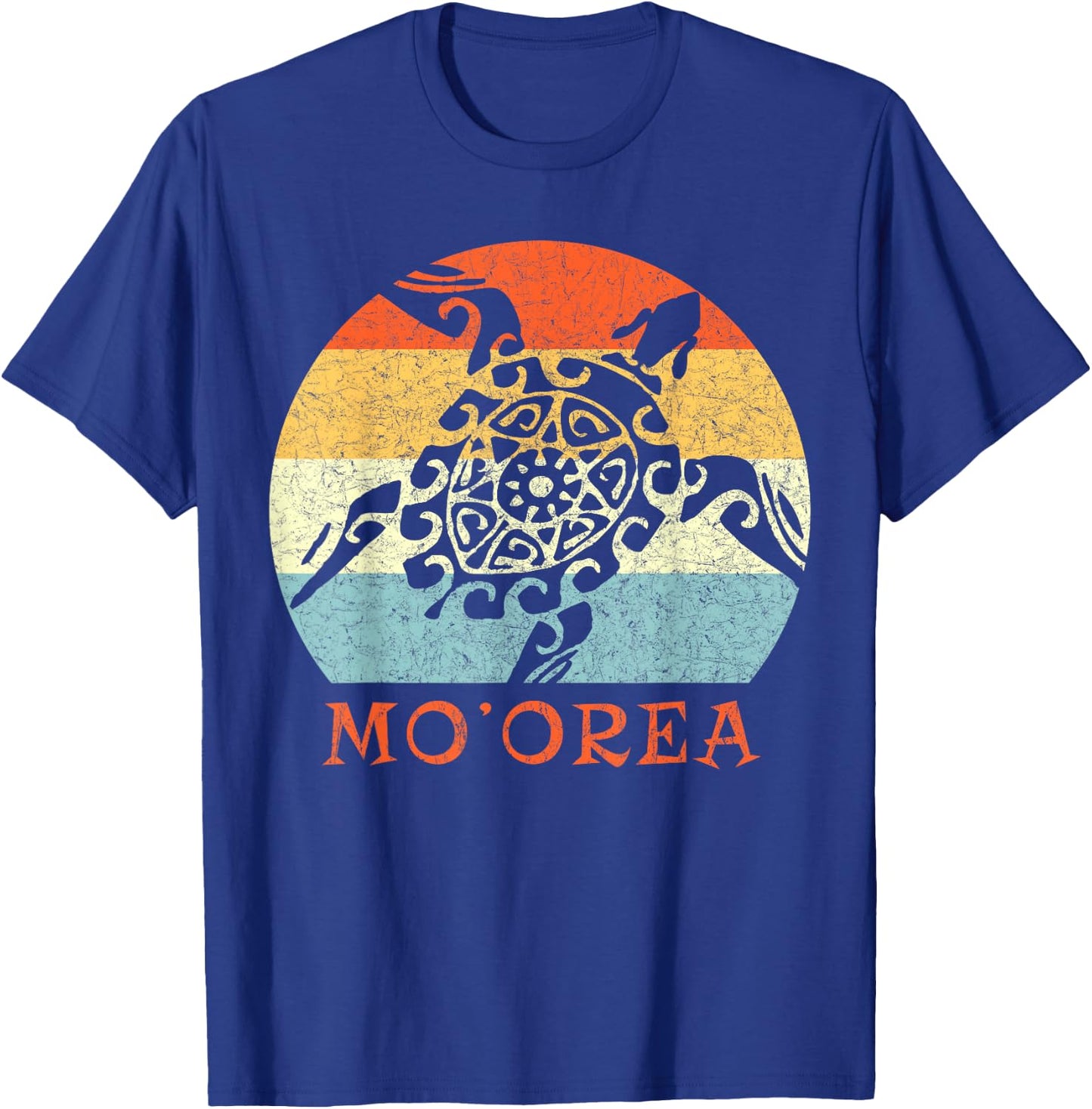 Mo'orea South Pacific Vintage Retro Turtle Vacation T-Shirt - T-Shirt | Royal