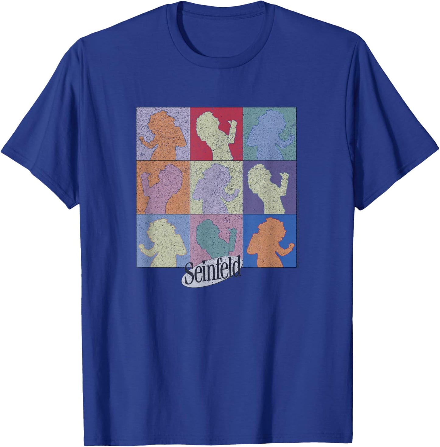 Seinfeld Elaine Dancing Colored Silhouette Box Up T-Shirt - T-Shirt | Royal