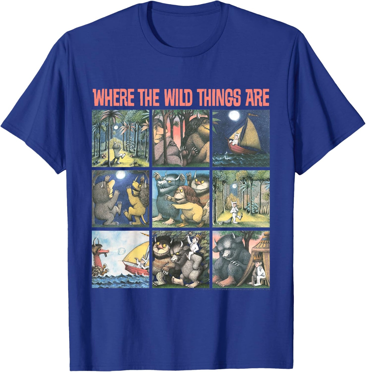 Kids Where The Wild Things are Story Panels T-Shirt - T-Shirt | Royal
