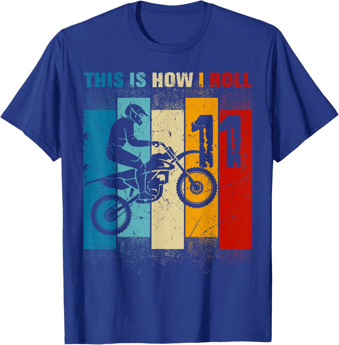 11 Year Old Birthday Boy Motocross 11thB-Day Dirt Bike T-Shirt - T-Shirt | Royal