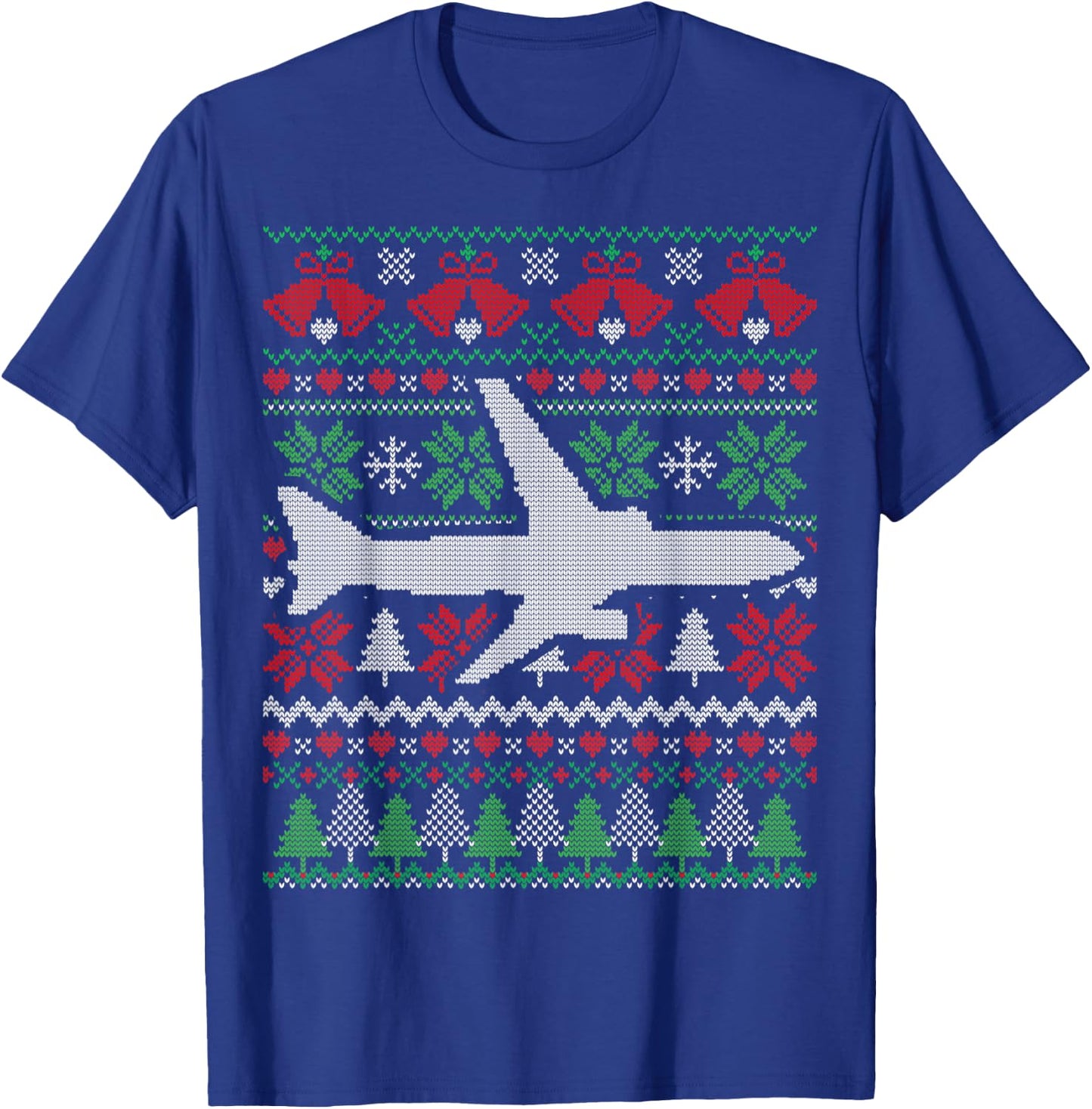 Christmas Airplane Aviation Gift T-Shirt - T-Shirt | Royal