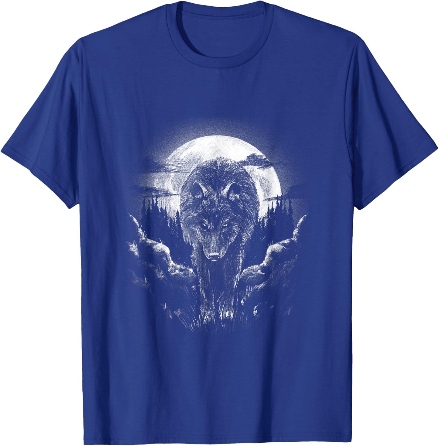Mysterious World Beauty Wild Lone Nature Lovers Forest Wolf T-Shirt - T-Shirt | Royal
