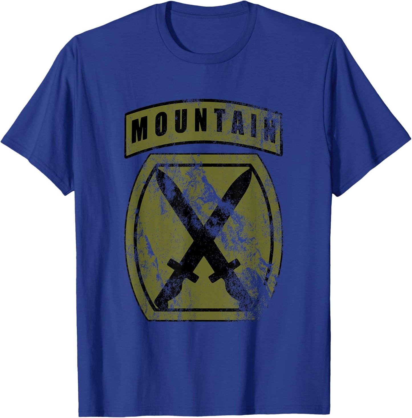 10th Mountain Division Patch 10th MTN OD Green Camo vintage T-Shirt - T-Shirt | Royal