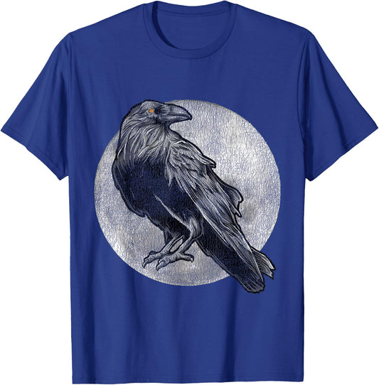 Full Moon Raven Bird Gift Scary Crow T-Shirt - T-Shirt | Royal