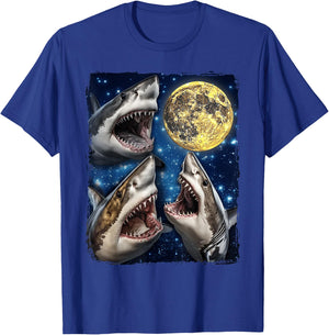 Sharks Howling At The Moon T-Shirt - T-Shirt | Royal
