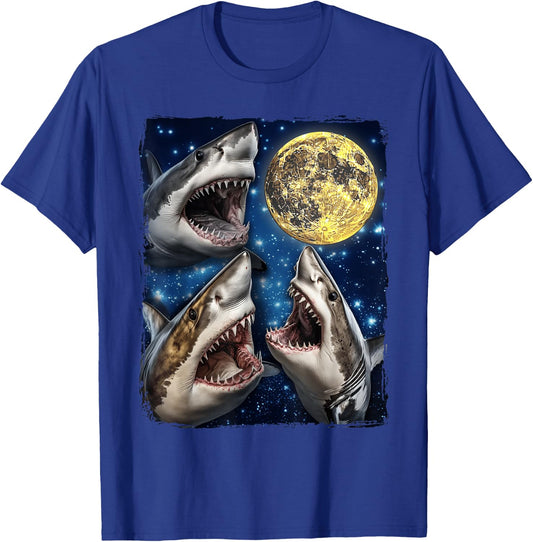 Sharks Howling At The Moon T-Shirt - T-Shirt | Royal