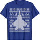 F 22 Raptor Ugly Christmas Sweater Style T-Shirt - T-Shirt | Royal