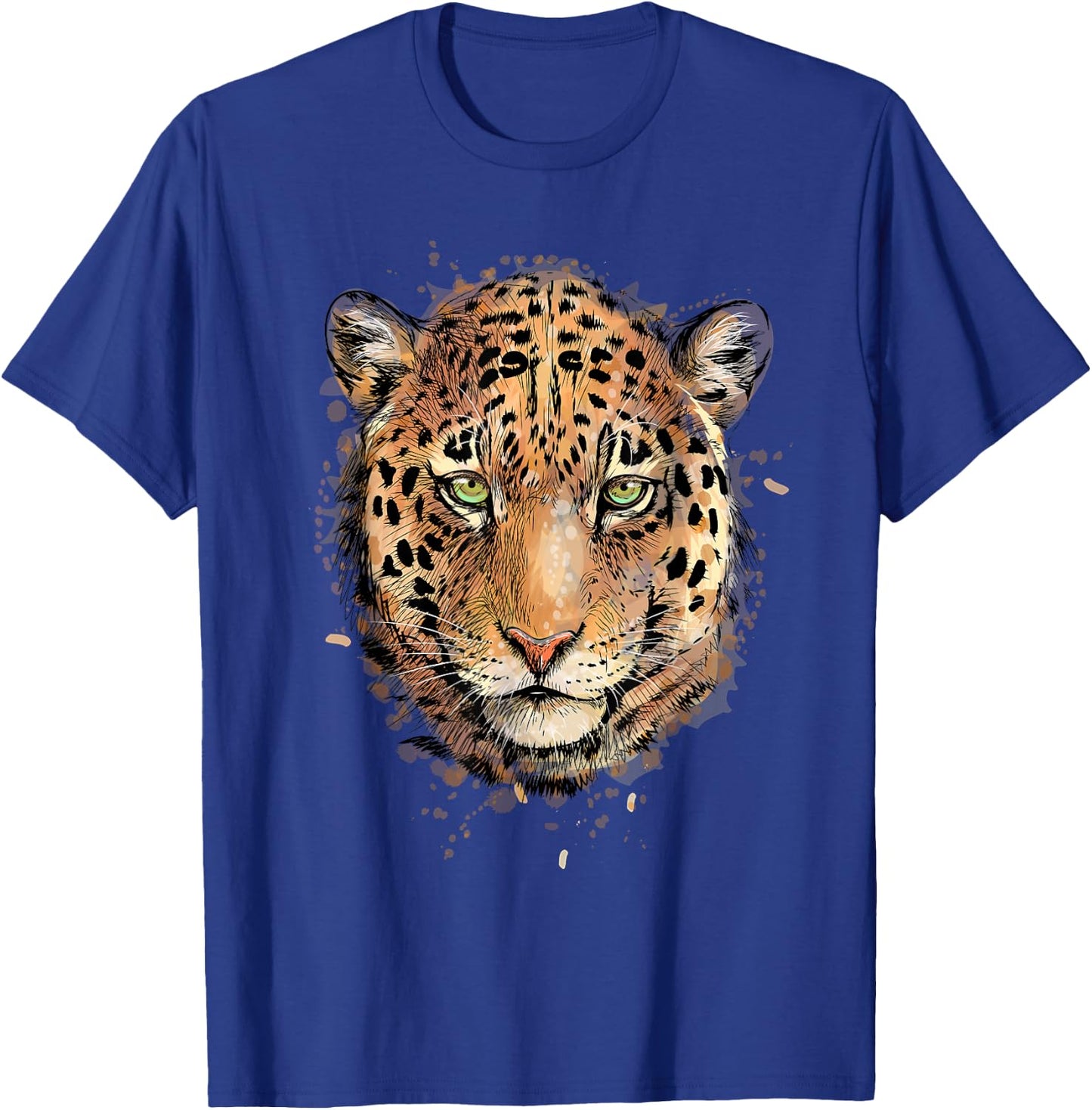 Leopard Cheetah Jaguar Head Watercolor Animal Gift T-Shirt - T-Shirt | Royal