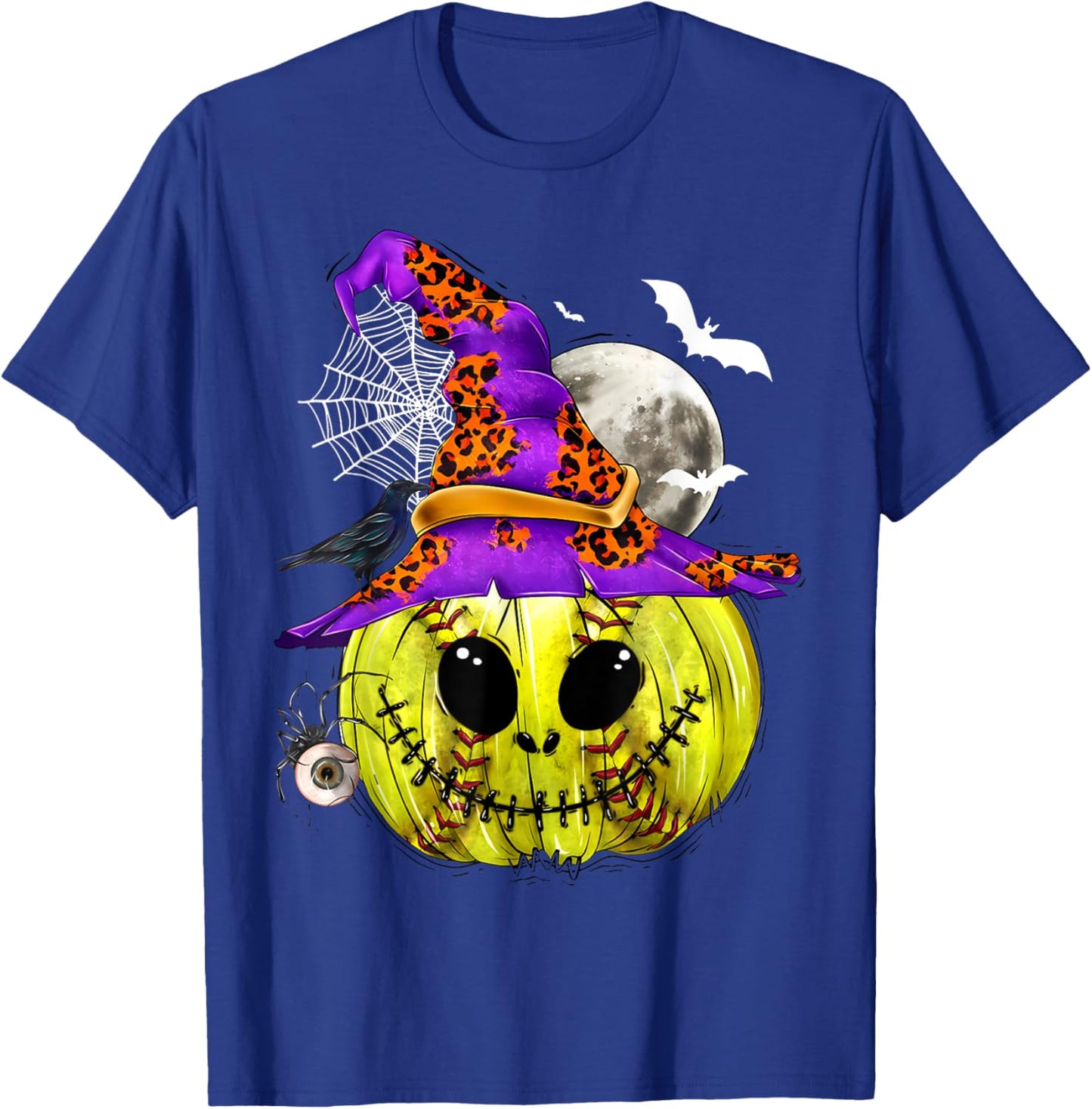 Softball Pumpkin Witches Softball Player Halloween Costume T-Shirt - T-Shirt | Royal