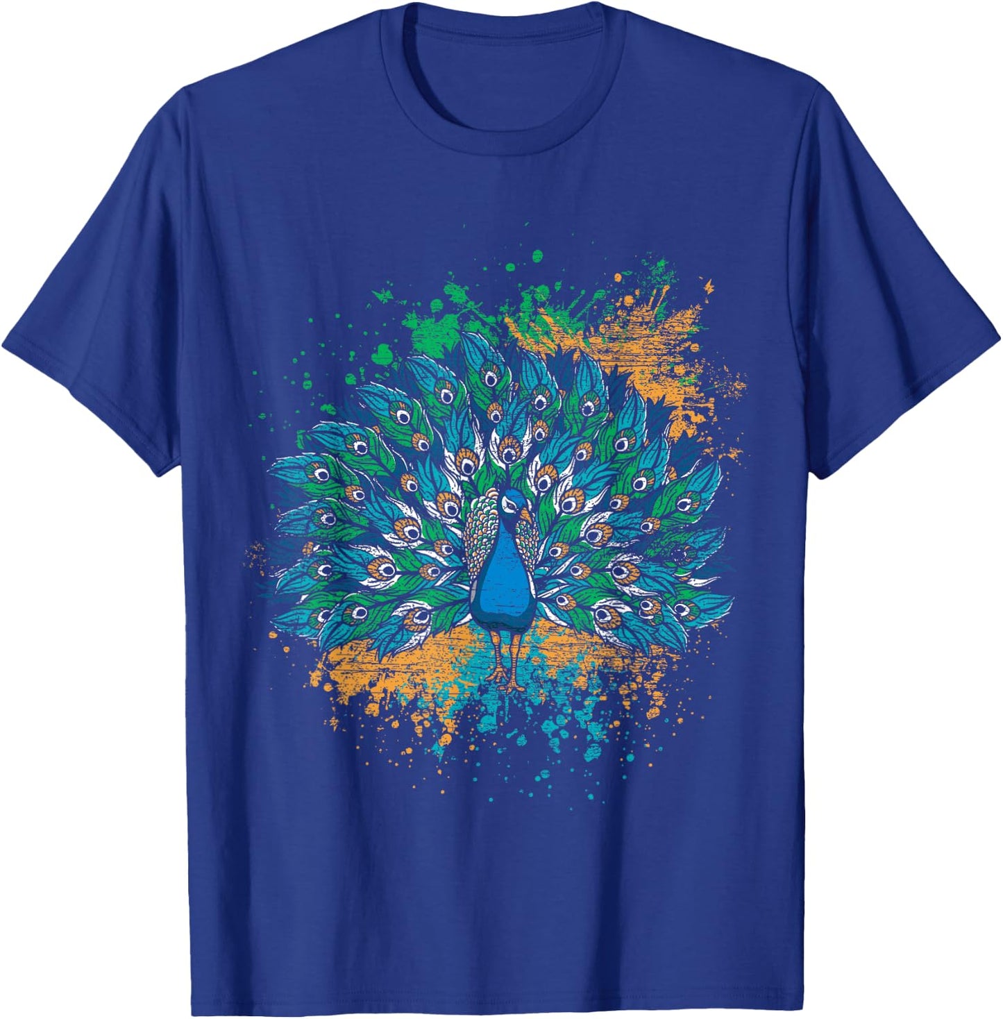 Decorative Colorful Tail Peacock T-Shirt - T-Shirt | Royal