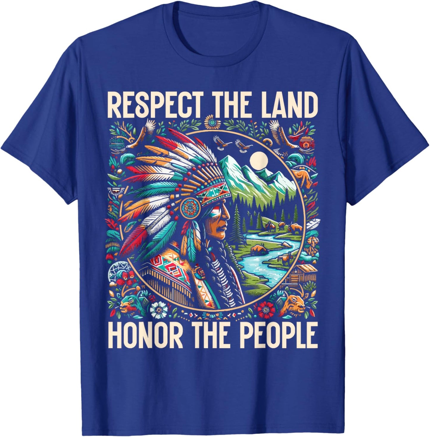 Native American Indian Cherokee Apache Tribe Indigenous T-Shirt - T-Shirt | Royal