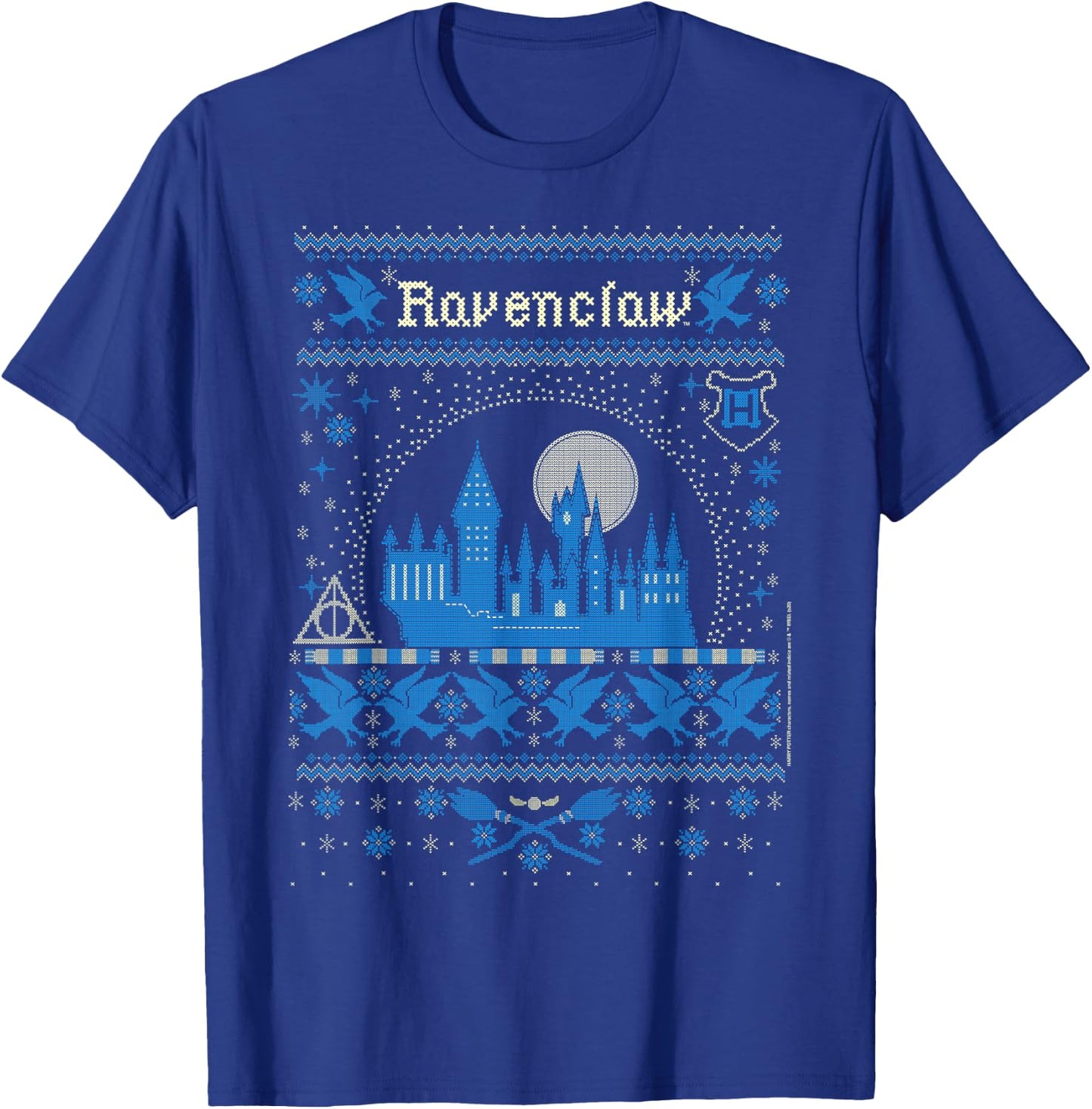 Harry Potter Christmas Ravenclaw Ugly Sweater T-Shirt - T-Shirt | Royal