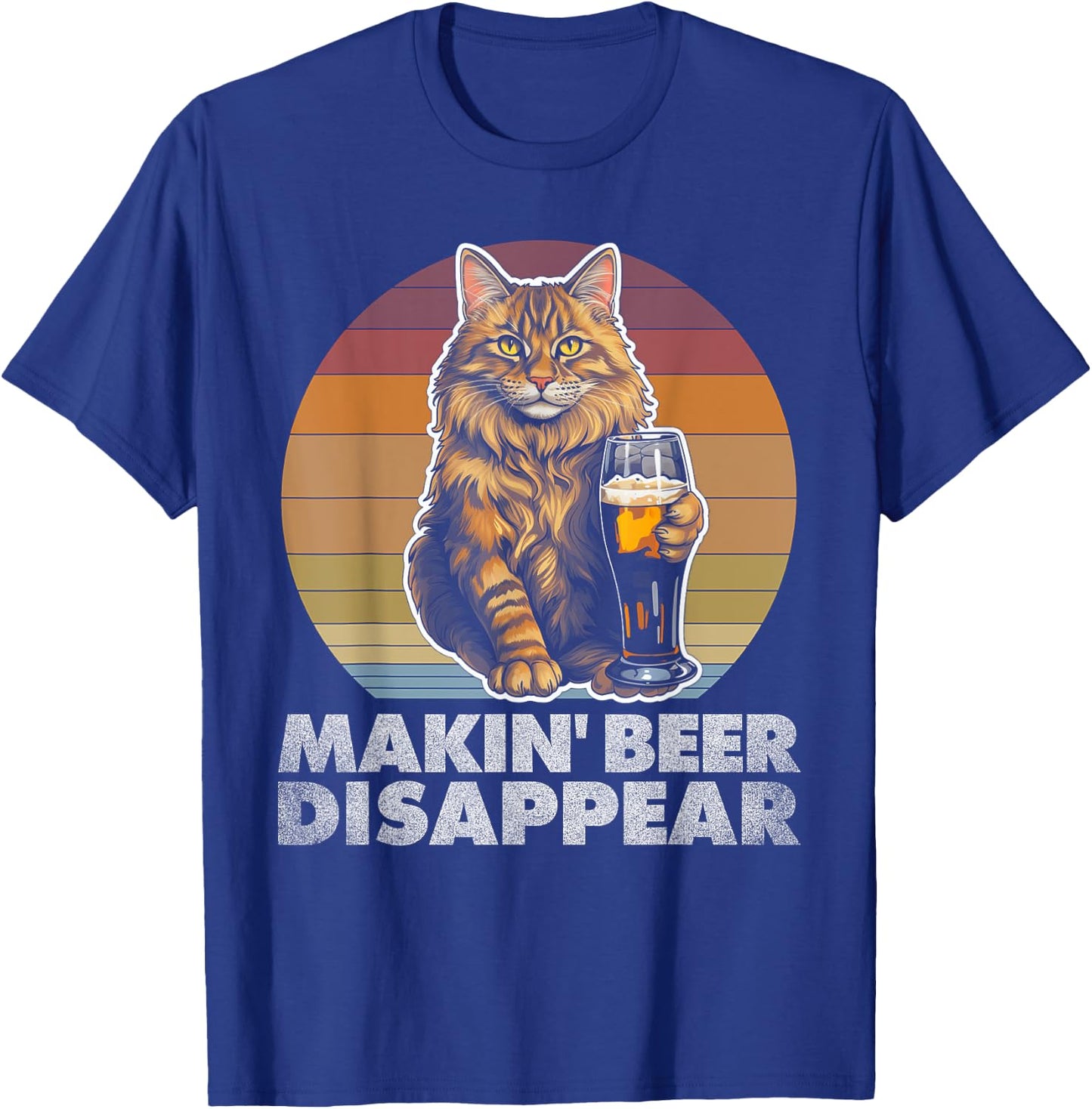 Cat Vintage Funny IPA Beer Drinking Retro Men Dad Mom Women T-Shirt - T-Shirt | Royal