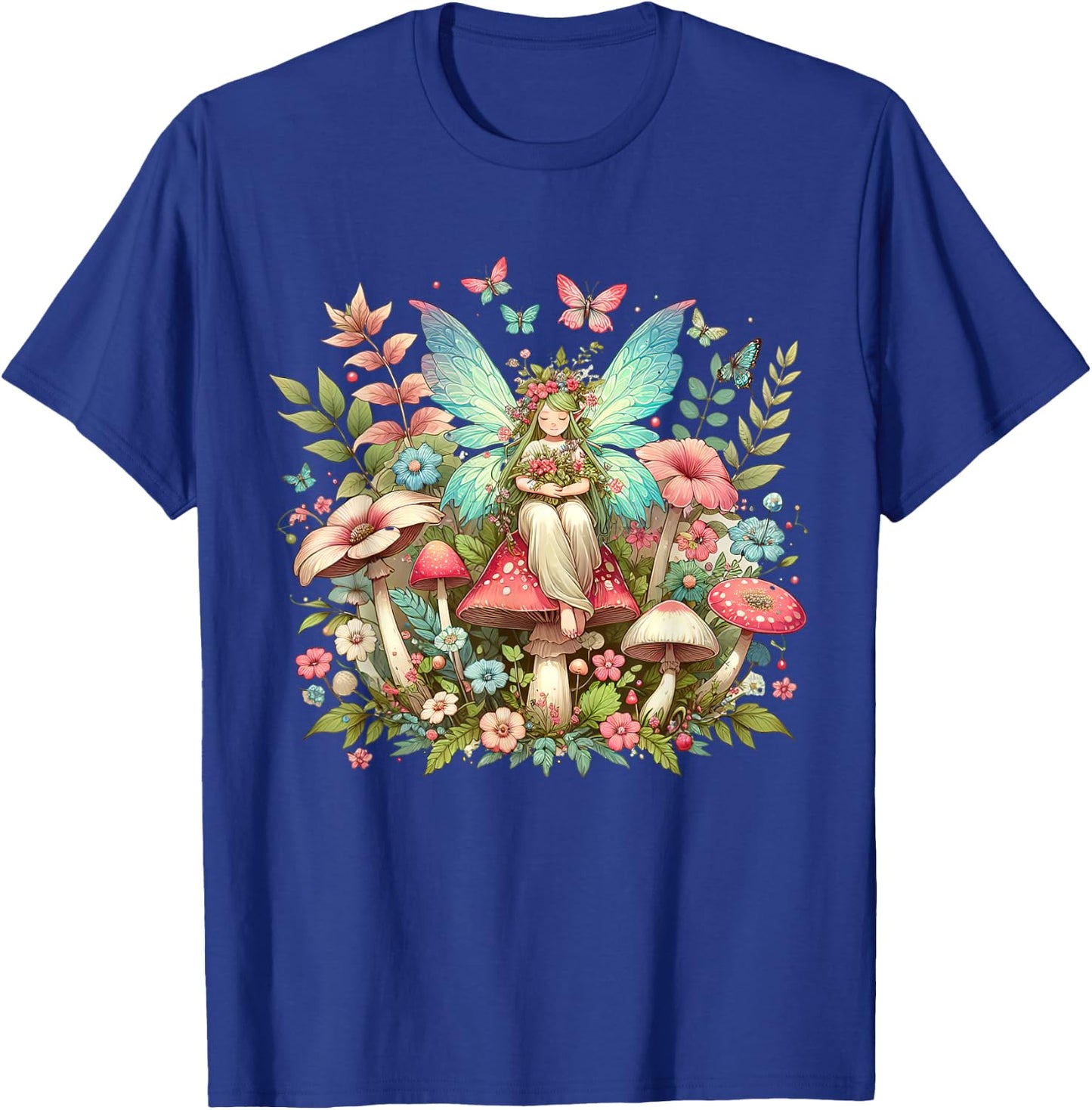 Enchanted Forest Fairy Fantasy Mystical Butterfly & Floral T-Shirt - T-Shirt | Royal