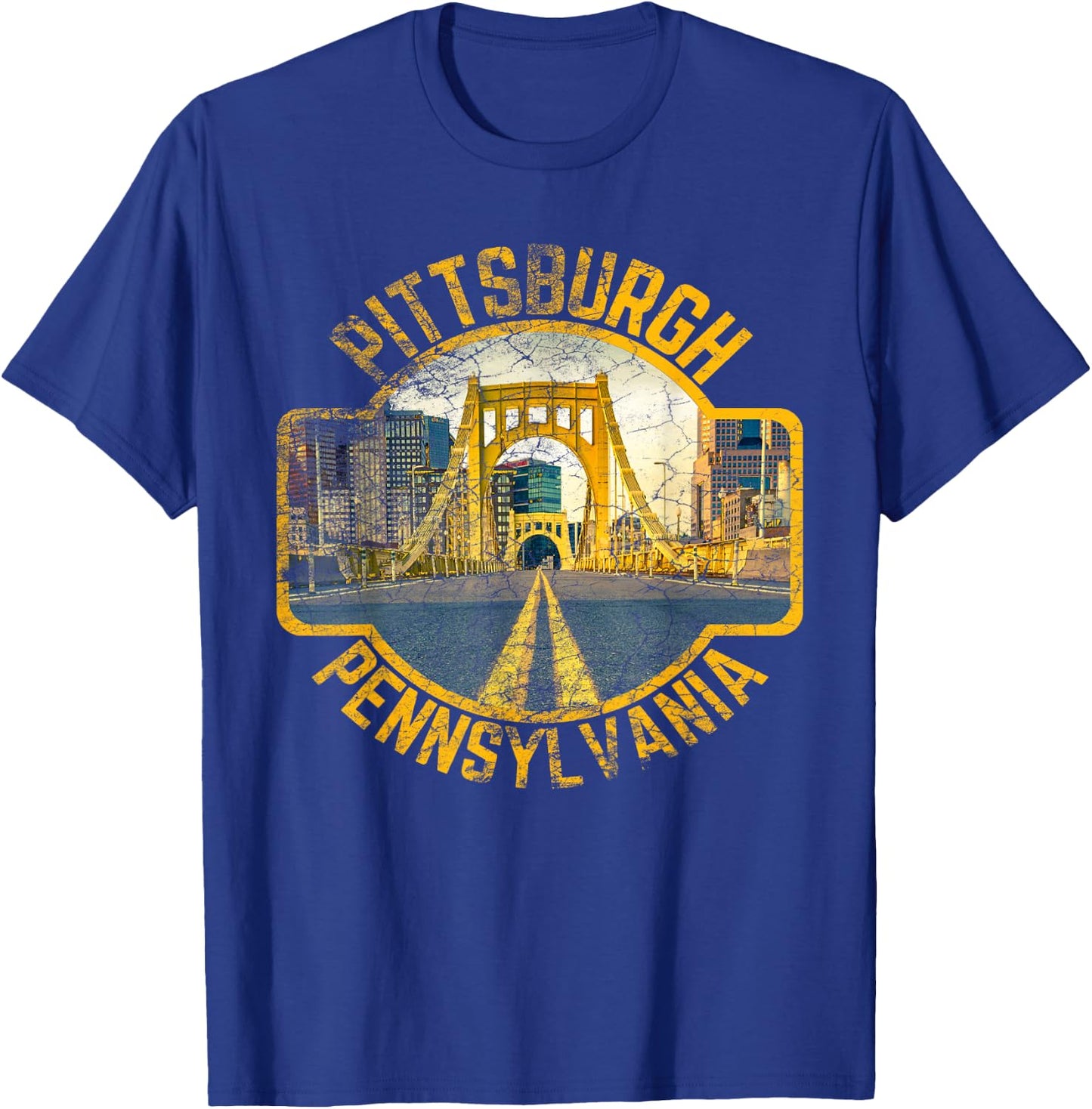 Pittsburgh Pennsylvania Steel City Skyline Photography 412 T-Shirt - T-Shirt | Royal