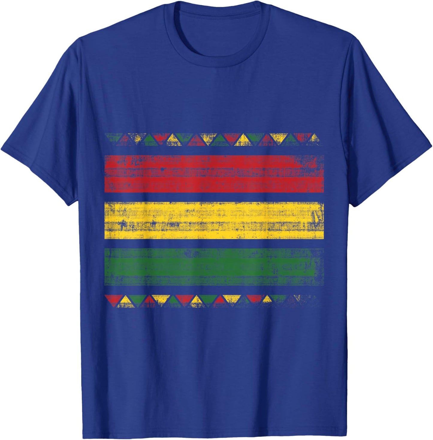 African Colors Red Green and Yellow Distressed T-Shirt - T-Shirt | Royal