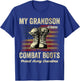 My Grandson Wears Combat Boots Proud Army Grandma Veteran T-Shirt - T-Shirt | Royal
