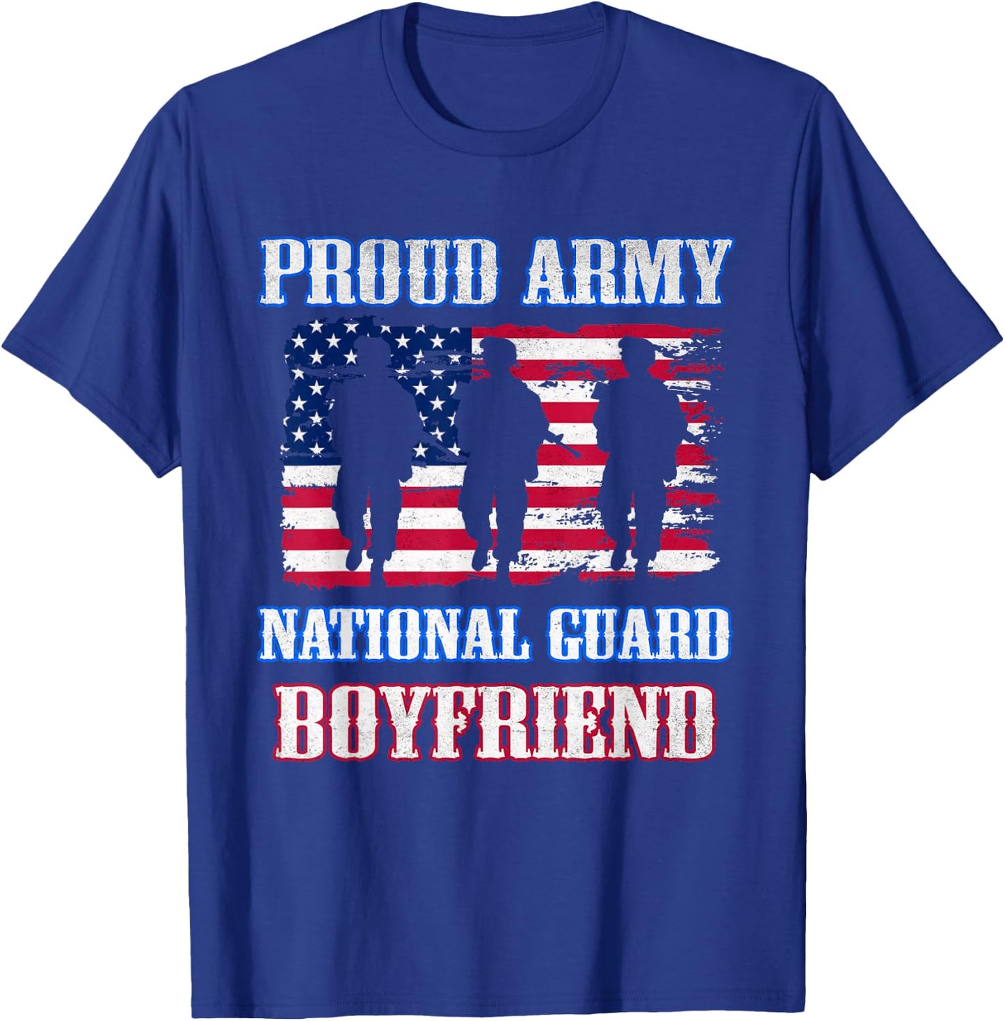 Proud Army National Guard Boyfriend Vintage Military Army T-Shirt - T-Shirt | Royal