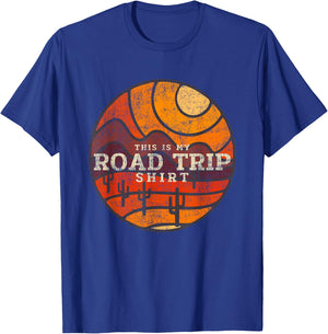 This Is My Road Trip Shirt Cactus Mountain Desert Sunset Art T-Shirt - T-Shirt | Royal