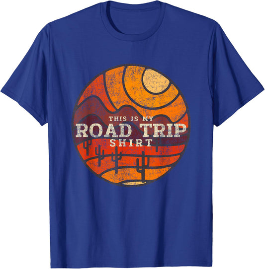 This Is My Road Trip Shirt Cactus Mountain Desert Sunset Art T-Shirt - T-Shirt | Royal