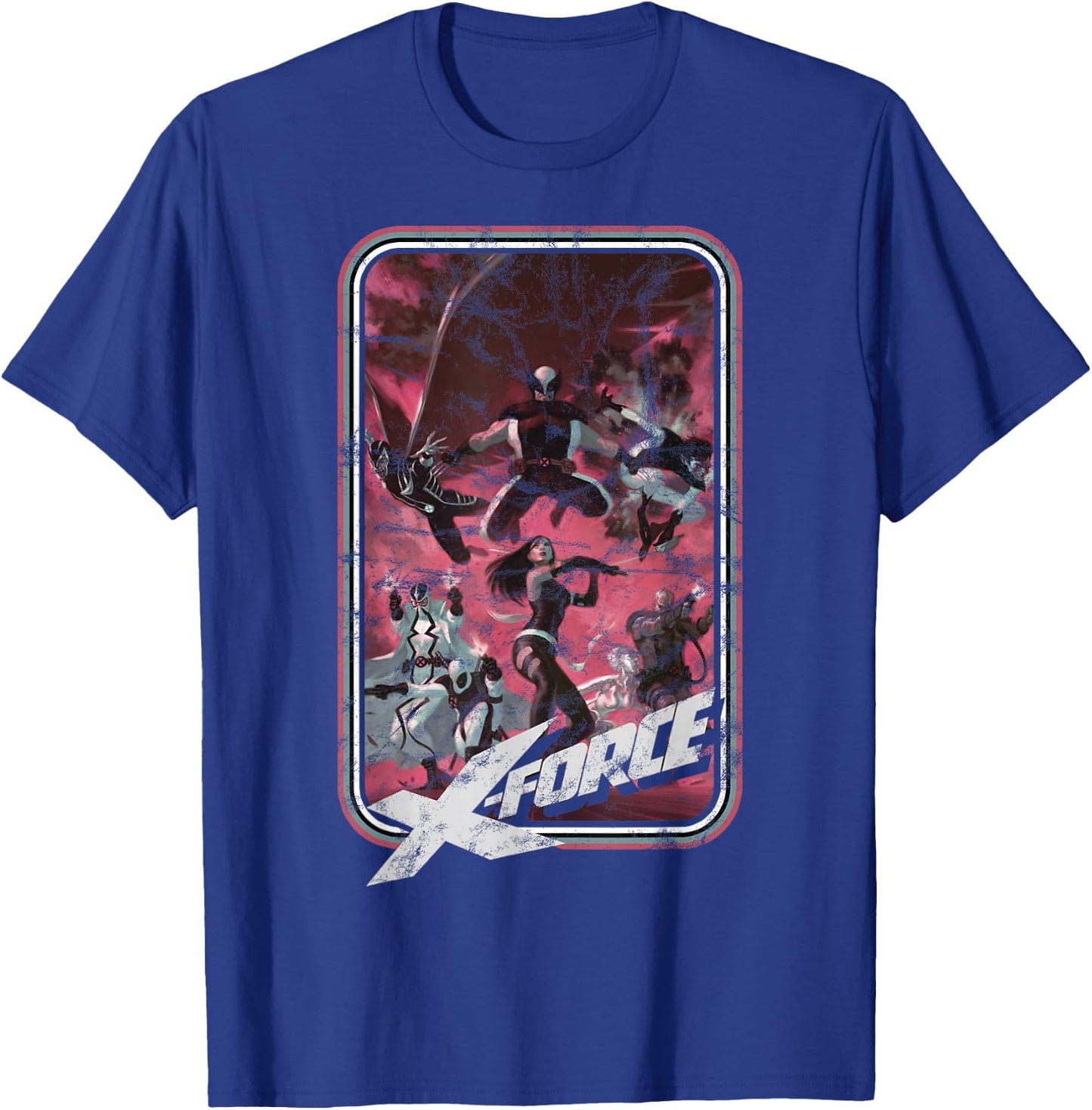 Marvel X-Force Group Shot Action Pose Poster T-Shirt - T-Shirt | Royal