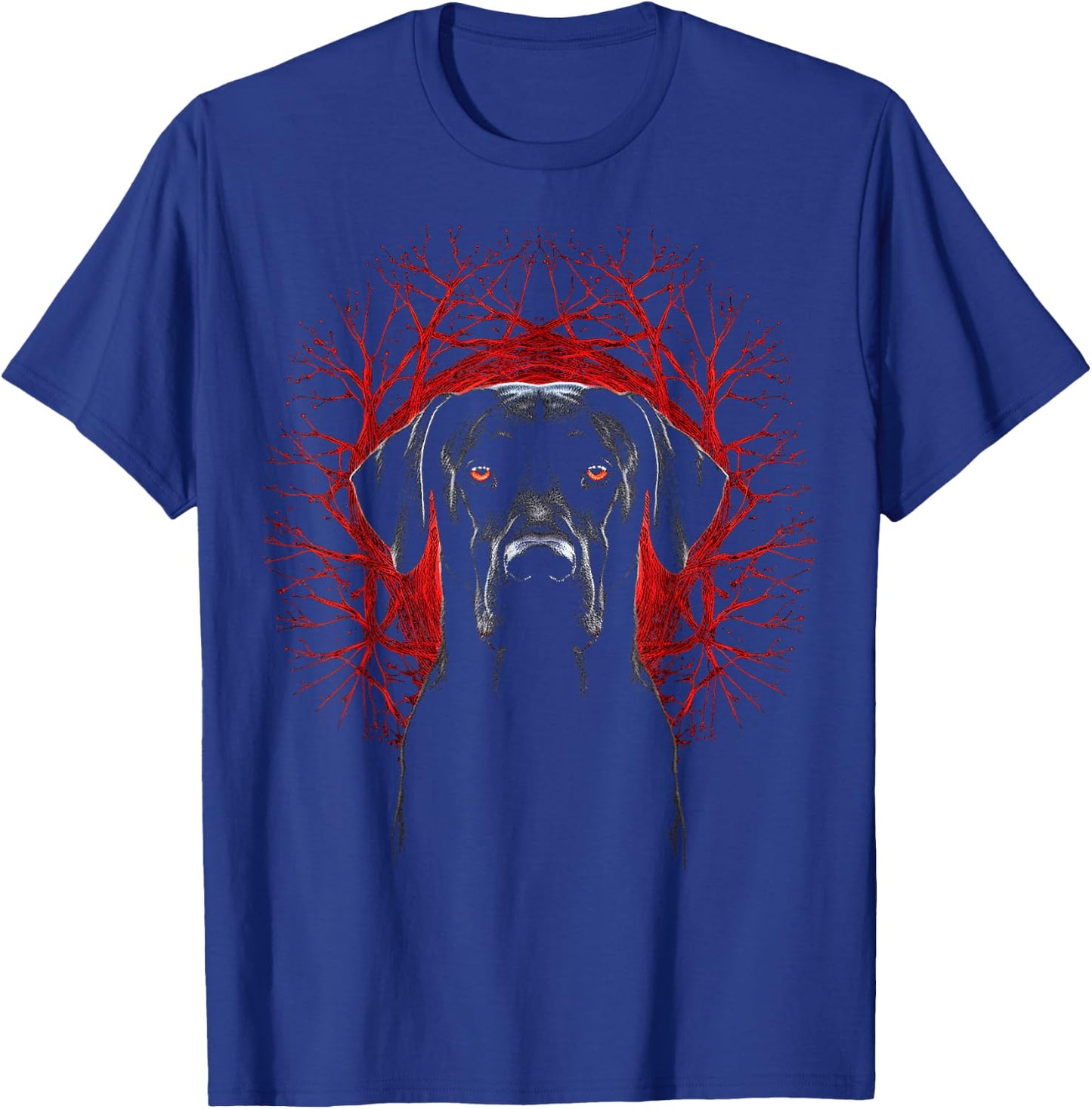 Black Labrador Tree Pet Art Animal Portrait Graphic Dog Men Women Kids T-Shirt - T-Shirt | Royal