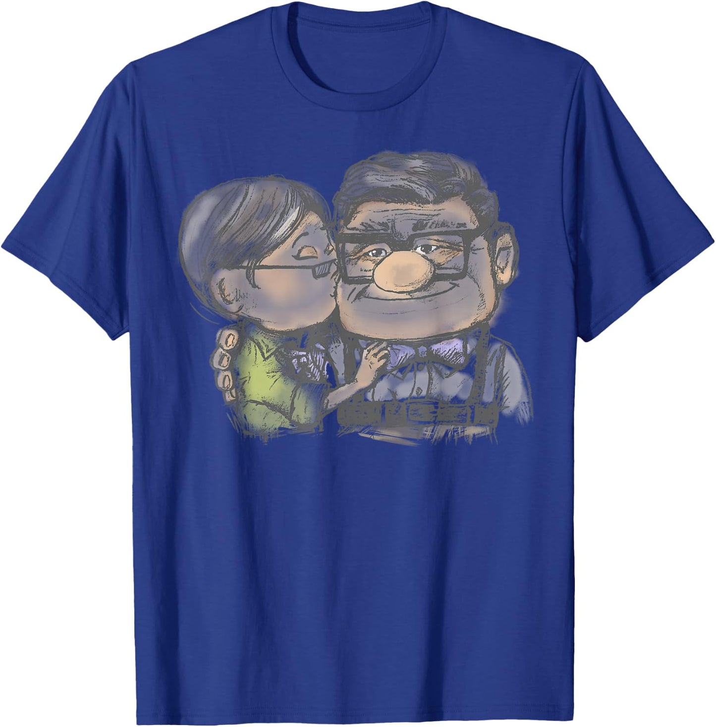Disney Pixar Up Carl & Ellie Colored Sketch T-Shirt - T-Shirt | Royal