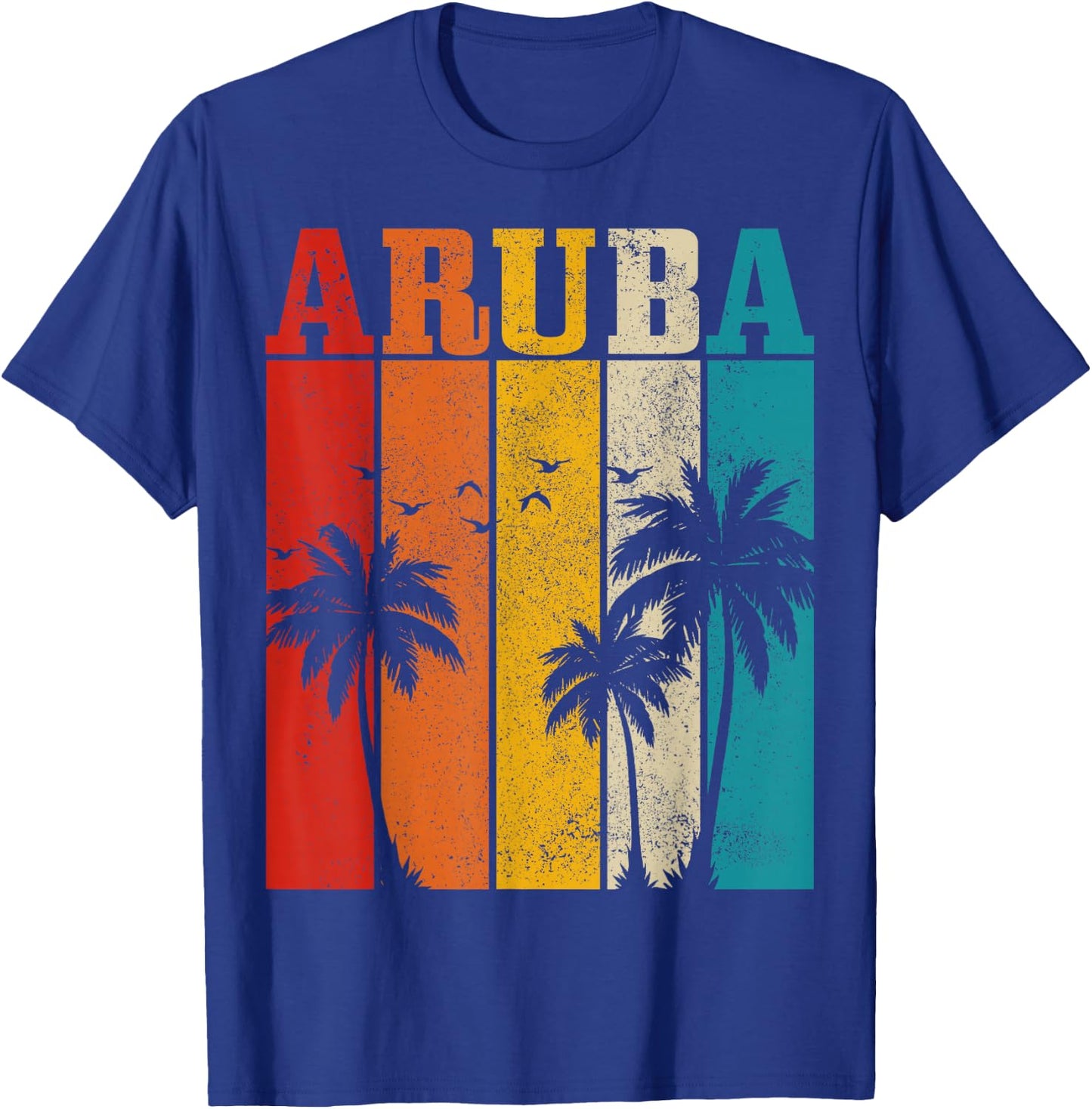 Aruba Vintage Surfer Palm Tree Souvenir T-Shirt - T-Shirt | Royal