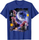 3 Three Chicken Moon, Cosmic Wolf Chickens Howling T-Shirt - T-Shirt | Royal