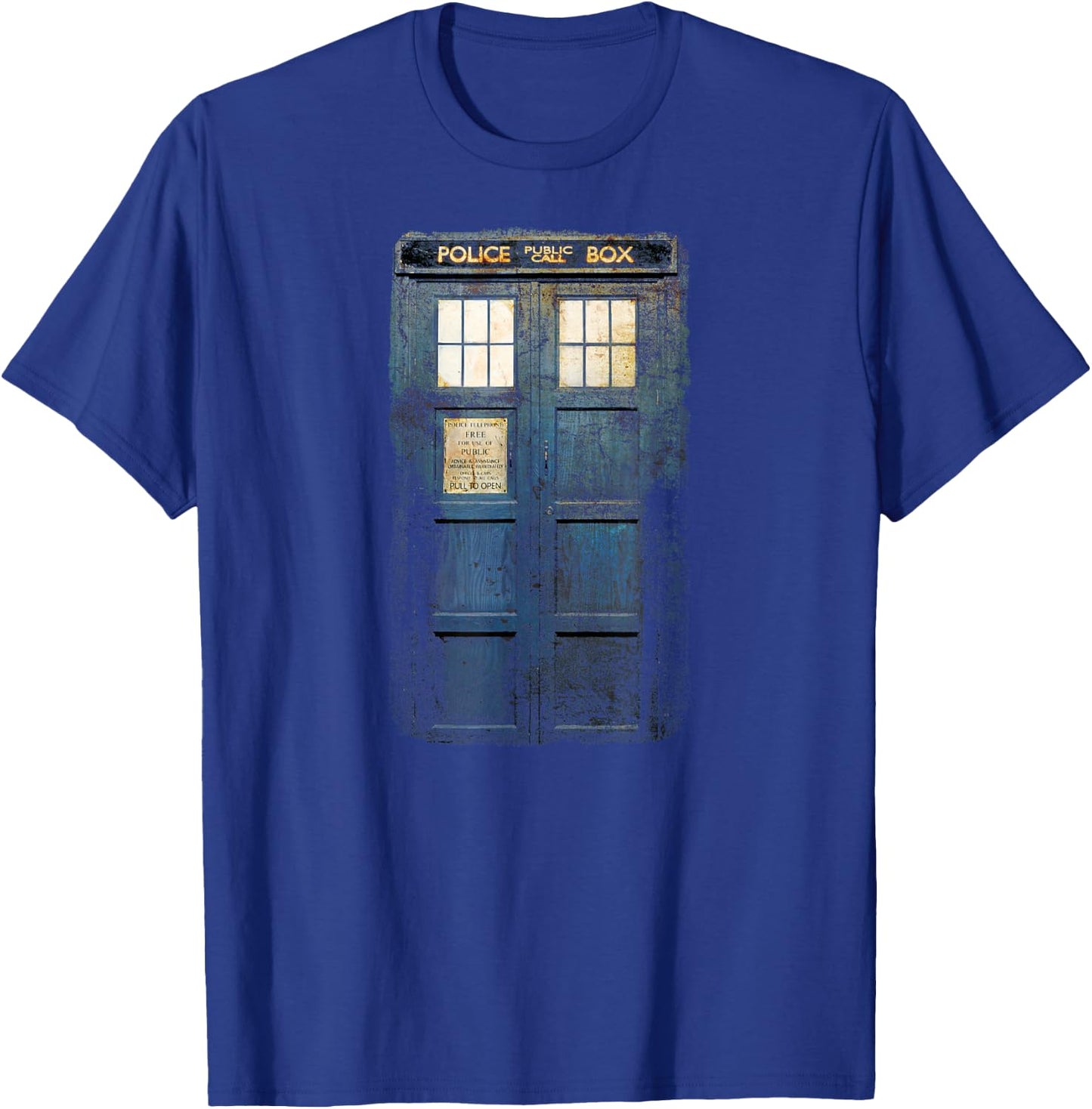 Cosplay Tardis Distressed Time-Traveller Sci-Fan T-Shirt - T-Shirt | Royal