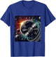 Vinyl Record Orbiting Through Space Cosmic Impact T-Shirt - T-Shirt | Royal