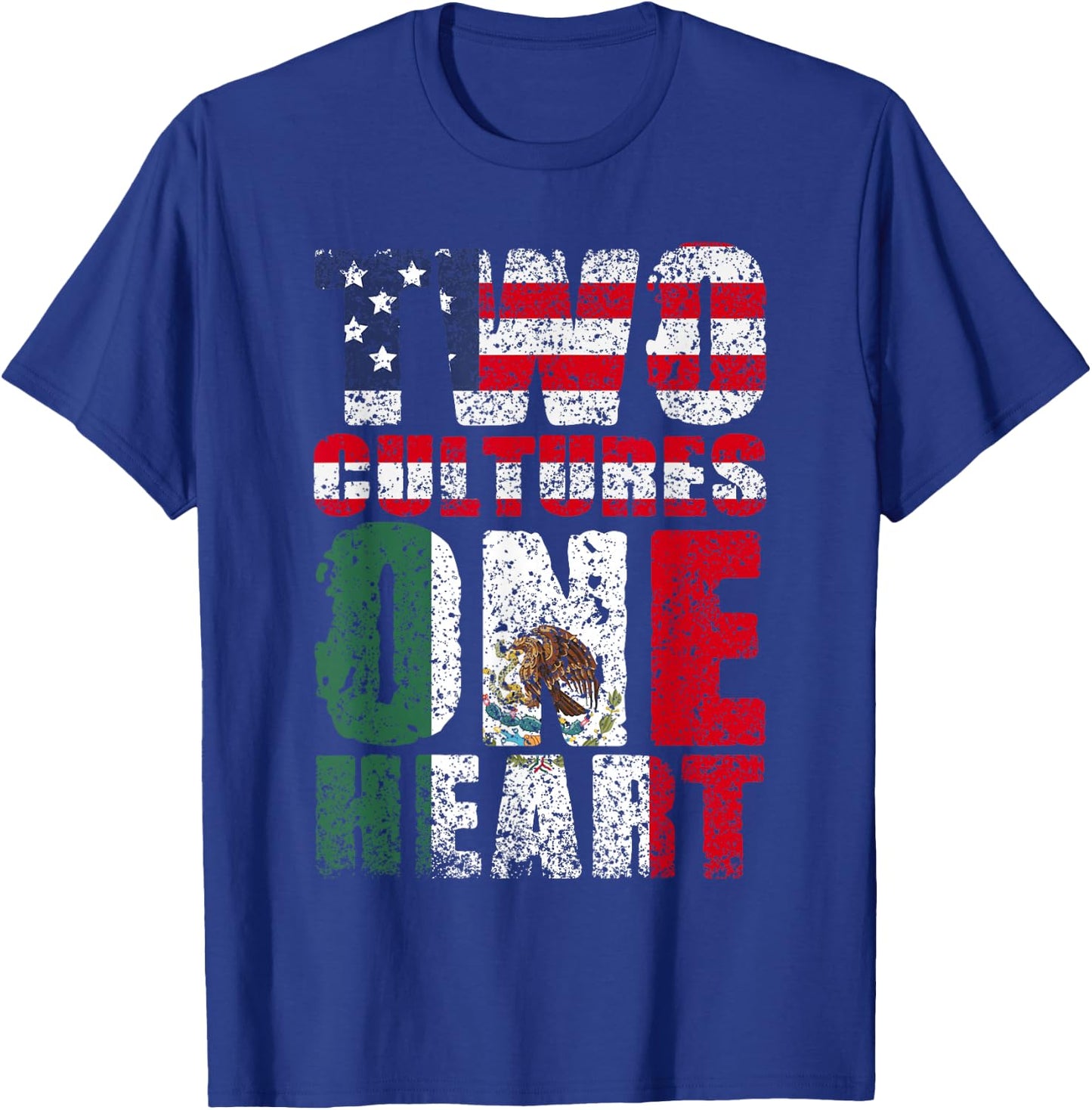 Zwei Kulturen EIN Herz Mexico USA Mexican American T-Shirt - T-Shirt | Royal