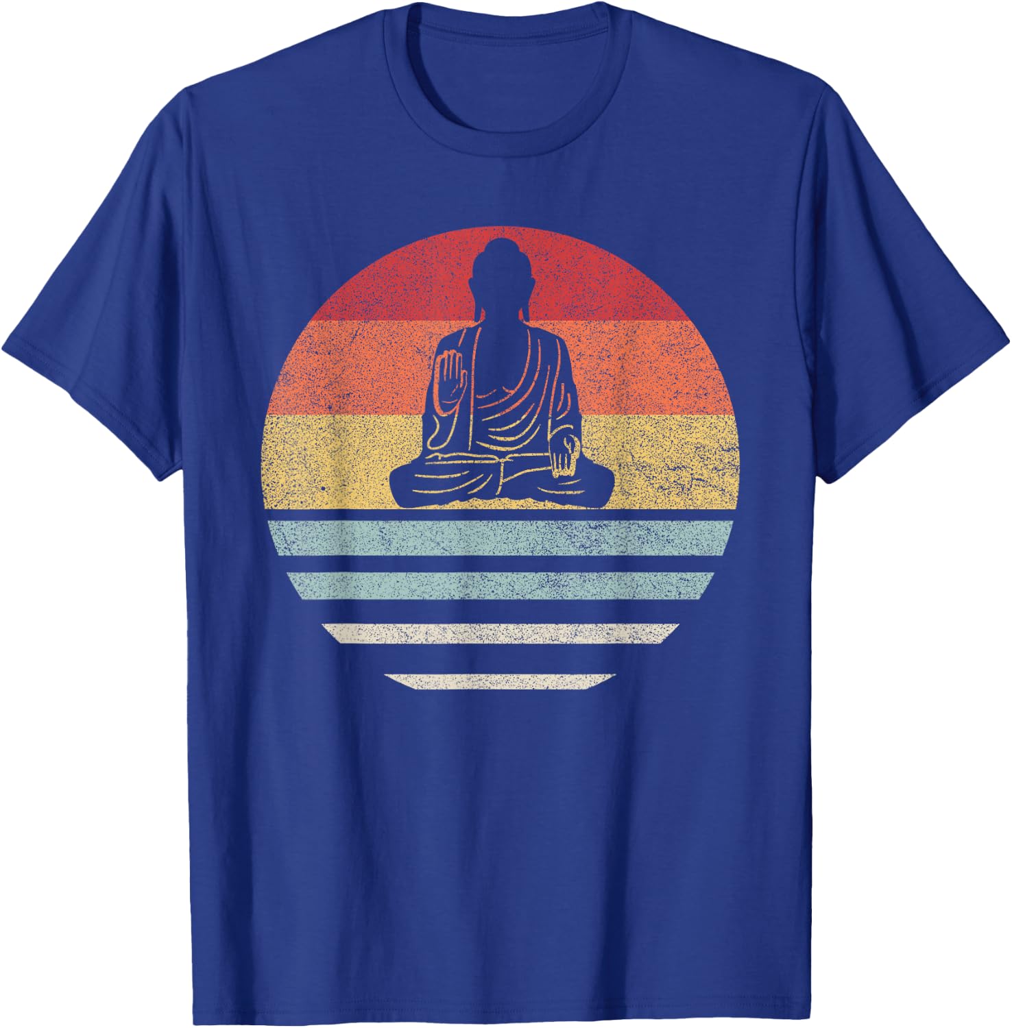 Vintage Retro Buddha Ying and Yang Zen Yoga T-Shirt - T-Shirt | Royal