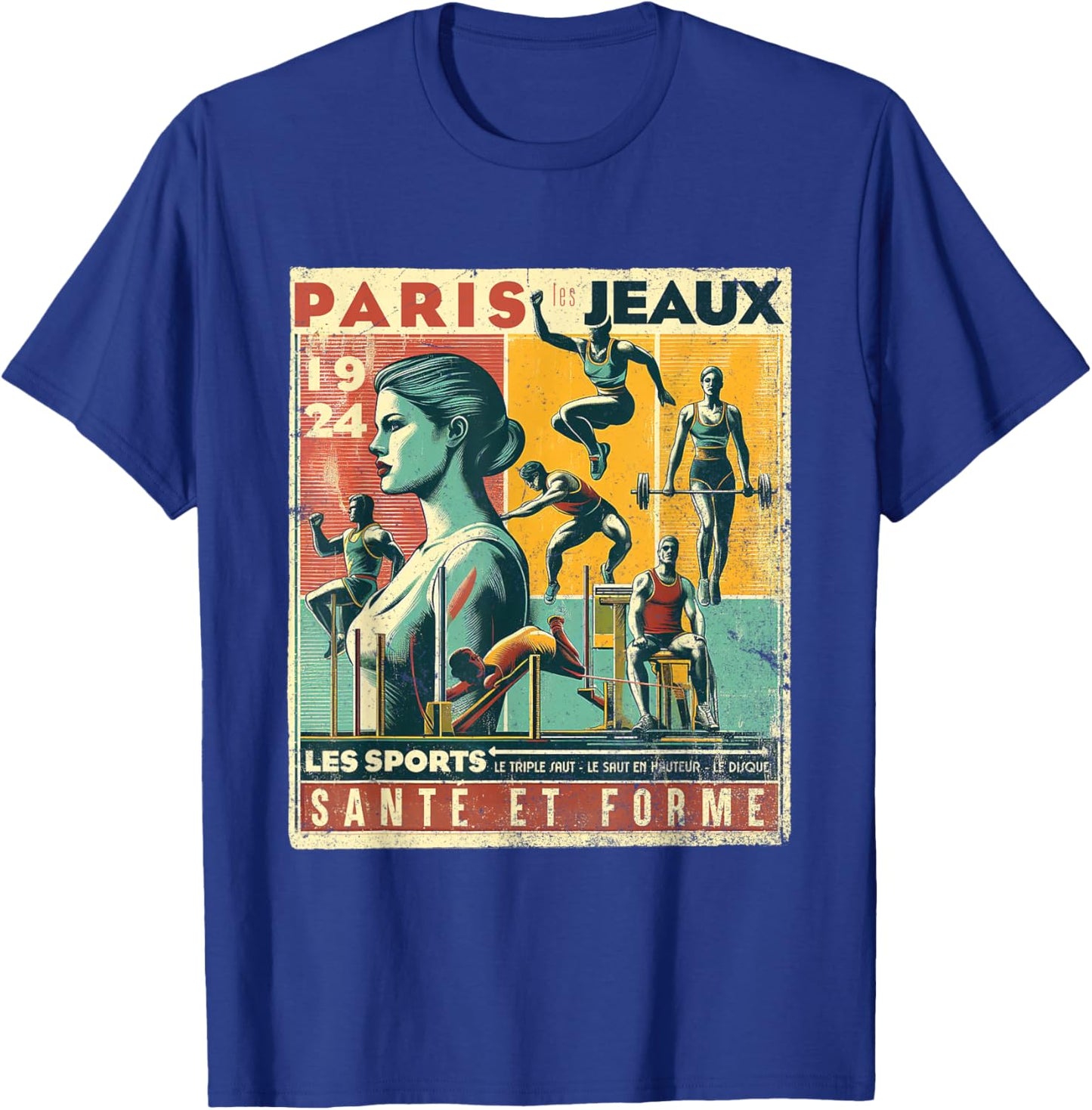 Paris Vintage The Games 1924 Health And Fitness T-Shirt - T-Shirt | Royal