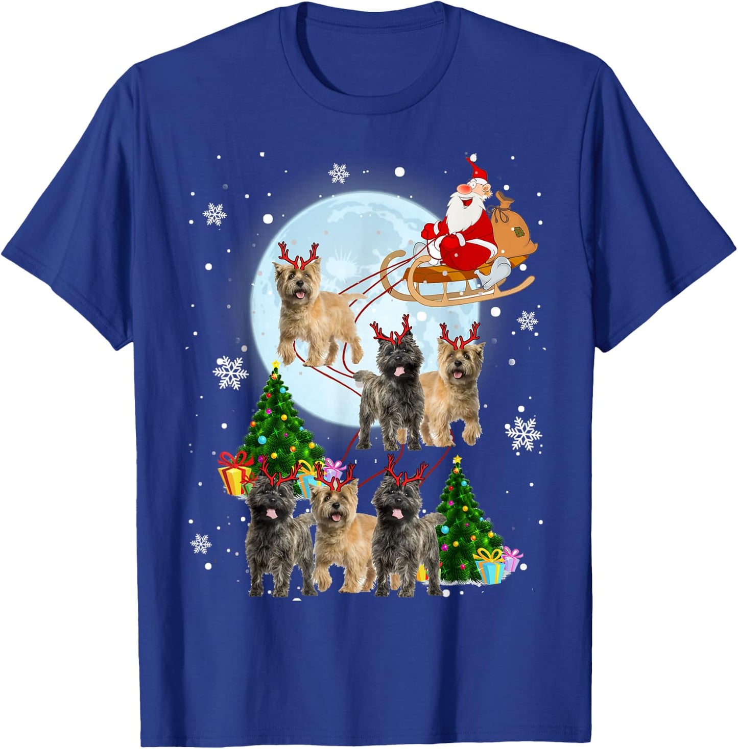 Cairn Terrier Reindeer Christmas Cairn Terrier Lover Gifts T-Shirt - T-Shirt | Royal