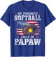 My Favorite Softball Player Calls Me Papaw American Flag T-Shirt - T-Shirt | Royal