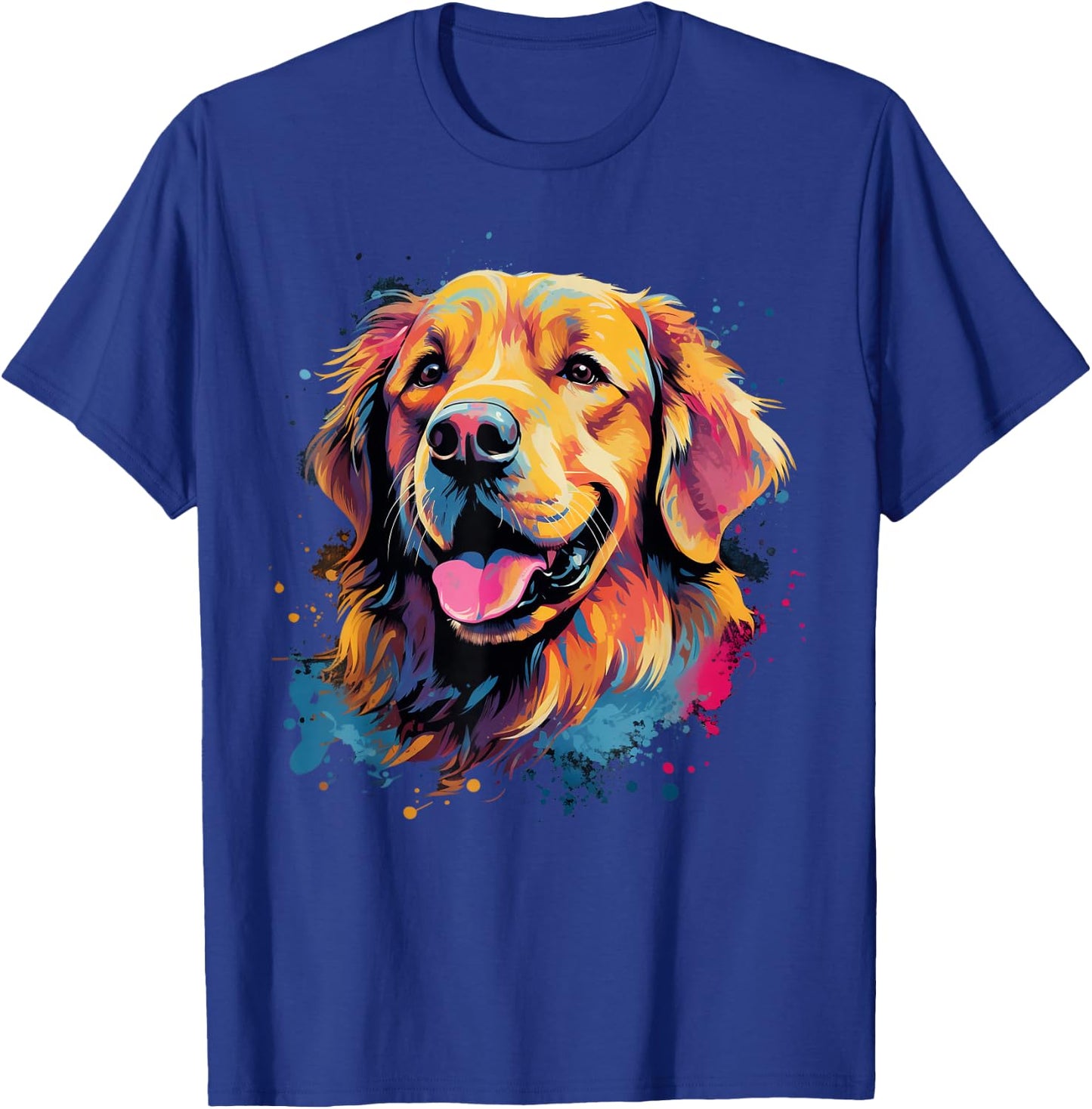 Colorful Golden Retriever Dog T-Shirt - T-Shirt | Royal