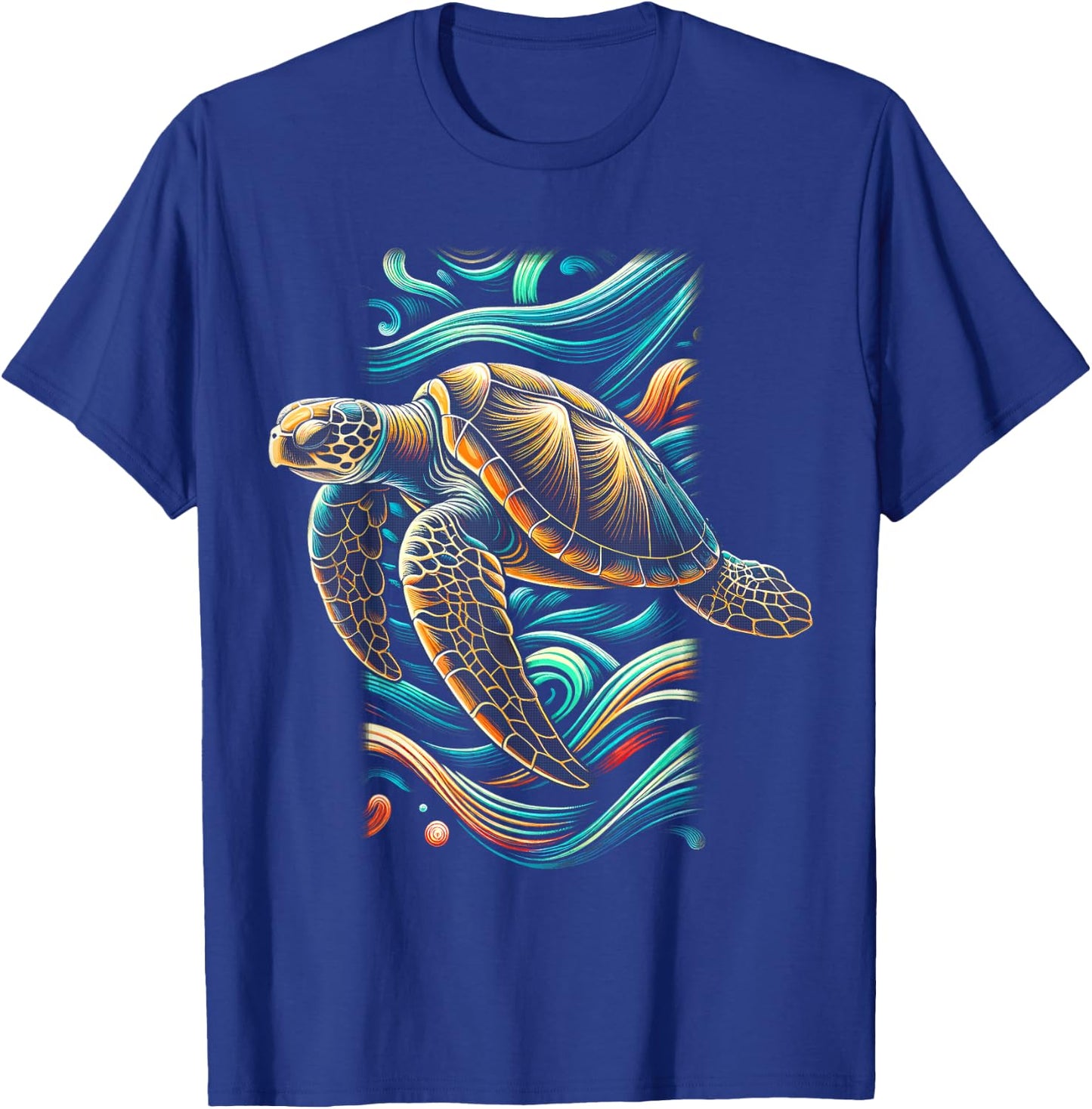 Sea Turtle Beach Lover Ocean Animal Graphic Novelty T-Shirt - T-Shirt | Royal