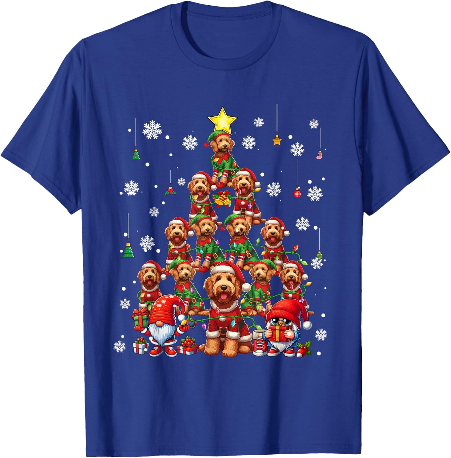 Squad Xmas Labradoodles Cosplay Santa Elf Christmas Tree T-Shirt - T-Shirt | Royal